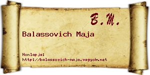 Balassovich Maja névjegykártya